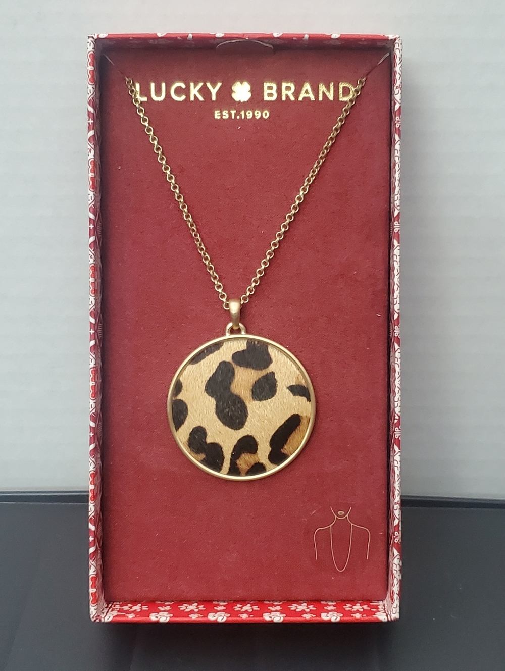 Lucky Brand Leopard Print Necklace